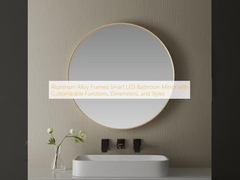 Aluminum Alloy Framed Smart LED Bathroom Mirror with Customizable Functions, Dimensions, and Styles