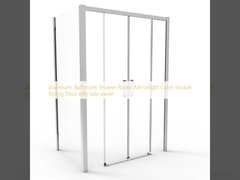 aluminum ,Bathroom Shower Room ,Mirrorlight Color, double Sliding Door with side panel